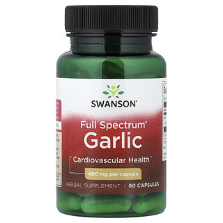 Swanson Vitamins, Full Spectrum® Garlic, Knoblauch, 400 mg, 60 Kapseln