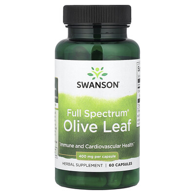 Swanson Vitamins, Hoja de olivo Full Spectrum®, 400 mg, 60 cápsulas
