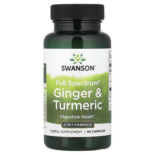 Swanson Vitamins, Full Spectrum® Ginger & Turmeric, Ingwer und Kurkuma, 60 Kapseln