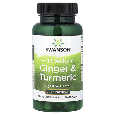 Swanson Vitamins, Jengibre y cúrcuma, Full Spectrum®, 60 cápsulas