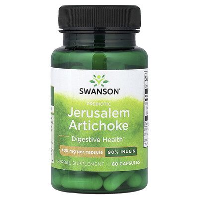 Product Image for Swanson, Prebiotic Jerusalem Artichoke, 400 mg, 60 Capsules