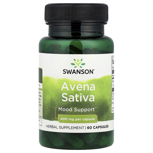 Swanson Vitamins Avena Sativa, 400 mg, 60 Capsules