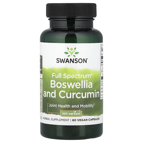 Swanson Vitamins, Vollspektrum® Boswellia und Curcumin, 60 vegane Kapseln