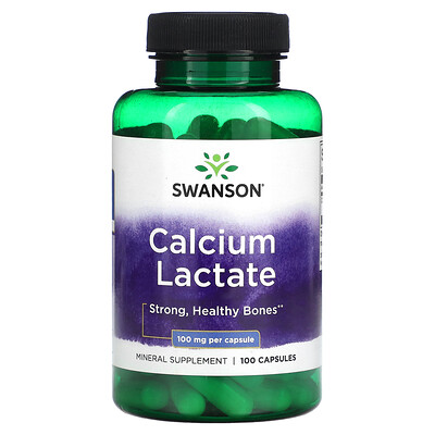 

Swanson Calcium Lactate 100 mg 100 Capsules