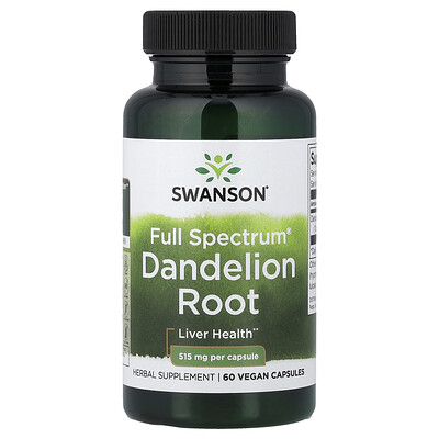 Swanson, Raíz de diente de león Full Spectrum®, 515 mg, 60 cápsulas veganas