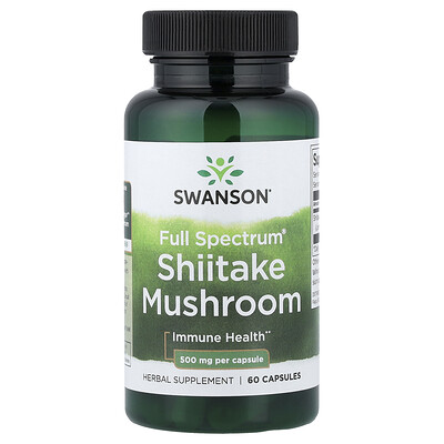 Swanson, Full Spectrum®, Hongo shiitake, 500 mg, 60 cápsulas