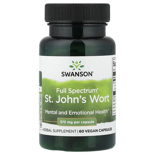 Swanson Vitamins, Full Spectrum® Johanniskraut, 375 mg, 60 vegane Kapseln