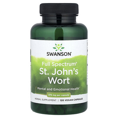 Swanson Vitamins, Hierba de San Juan Full Spectrum®, 375 mg, 120 cápsulas veganas