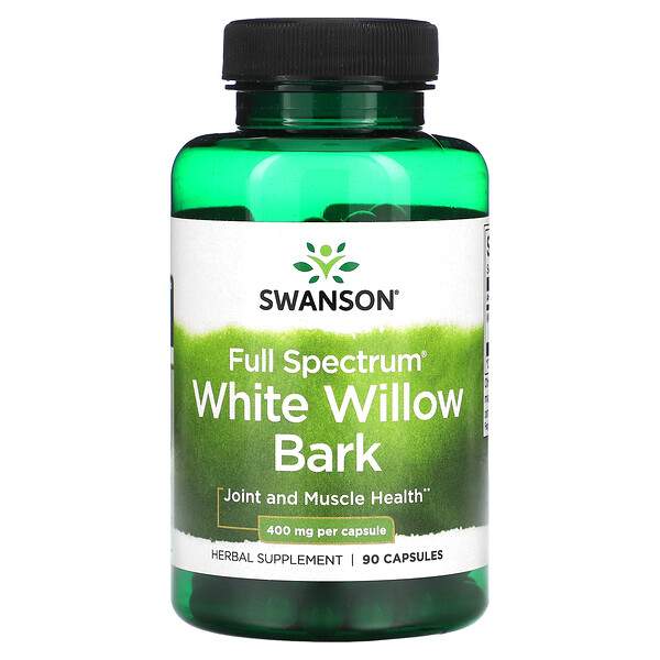 Swanson, Full Spectrum, кора верби білої, 400 мг, 90 капсул