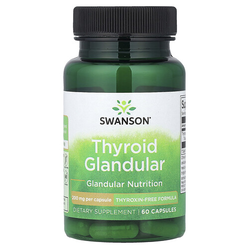 Swanson Vitamins Thyroid Glandular, 200 mg, 60 Capsules