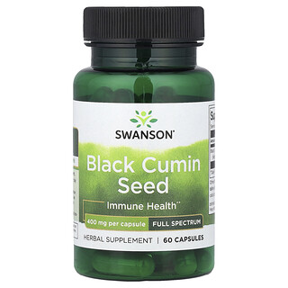 Swanson Vitamins, Μαύρος σπόρος κύμινου, πλήρους φάσματος, 400 mg, 60 κάψουλες