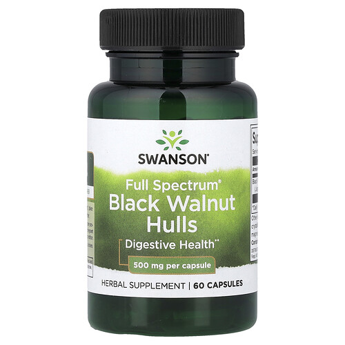 Swanson Vitamins Full Spectrum® Black Walnut Hulls, 500 mg, 60 Capsules