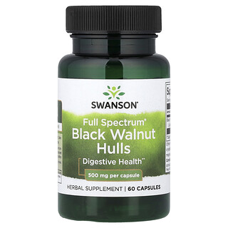 Swanson Vitamins, Cáscaras de nuez negra Full Spectrum®, 500 mg, 60 cápsulas