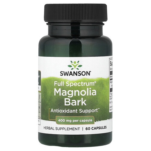 Swanson Vitamins, Full Spectrum® Magnolia Bark, Magnolienrinde, 400 mg, 60 Kapseln