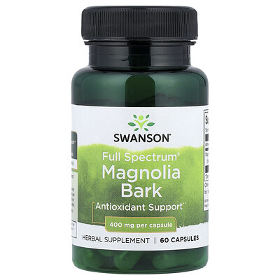 Swanson, Corteza de magnolia Full Spectrum®, 400 mg, 60 cápsulas