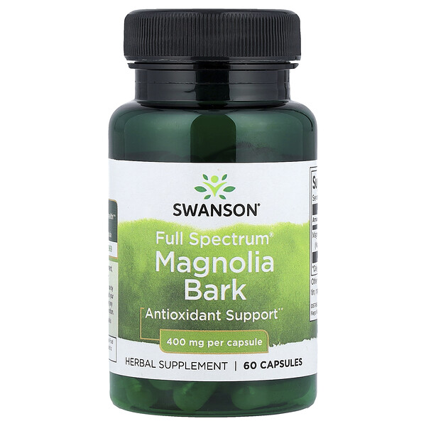 Swanson Vitamins Full Spectrum® Magnolia Bark, 400 mg, 60 Capsules