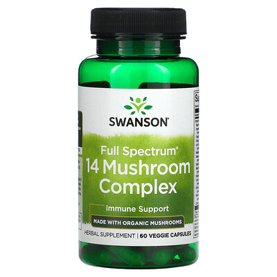 

Swanson, Full Spectrum 14 Mushroom Complex, 60 Veggie Capsules