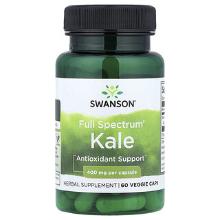 Swanson Vitamins, Full Spectrum® grönkål, 400 mg, 60 grönsakskapslar