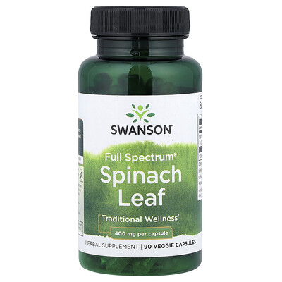Swanson, Full Spectrum® Spinach Leaf, 400 mg, 90 Veggie Capsules