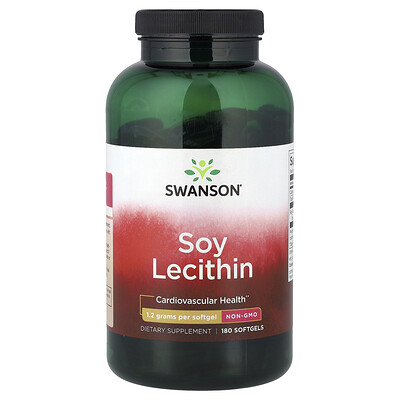 Swanson Vitamins, Lecitina de soya, 1,2 g, 180 cápsulas blandas