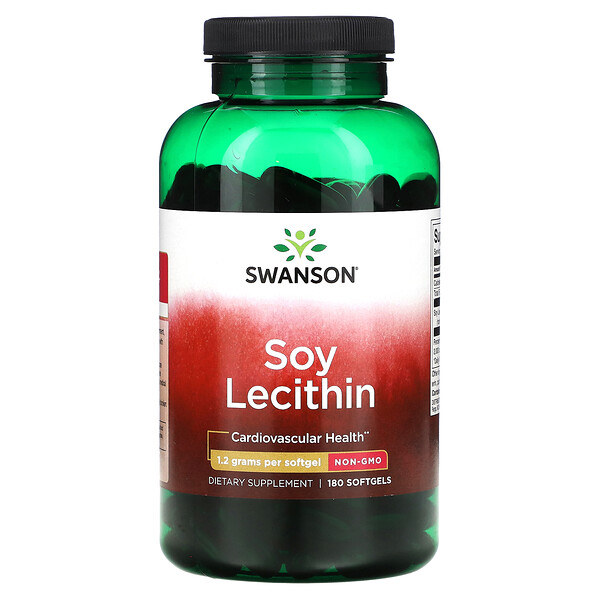 Swanson, Soy Lecithin, 1.2 g, 180 Softgels