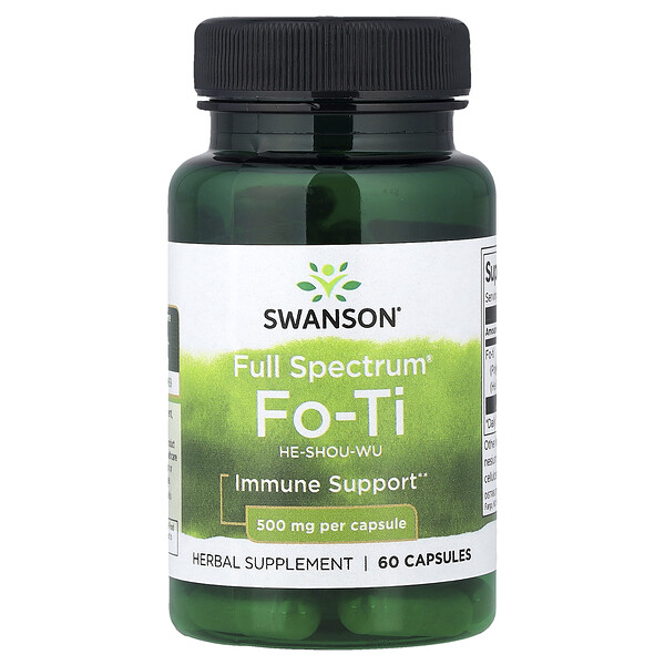 Swanson Vitamins Full Spectrum® Fo-Ti, 500 mg, 60 Capsules