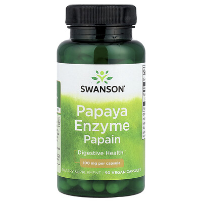 Swanson Vitamins, Papaya, Enzima y papaína, 100 mg, 90 cápsulas veganas