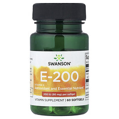 E-200, вітамін E, 90 мг (200 МО), 60 капсул