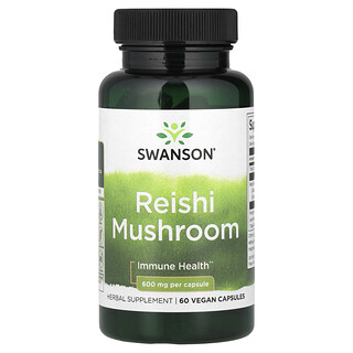 Swanson Vitamins, Reishi Mushroom, 600 mg, 60 Vegan Capsules
