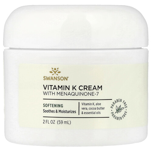 Swanson Vitamins, Vitamin K Cream with Menachinon-7, Creme mit Vitamin K mit Menachinon-7, 59 ml (2 fl. oz.)