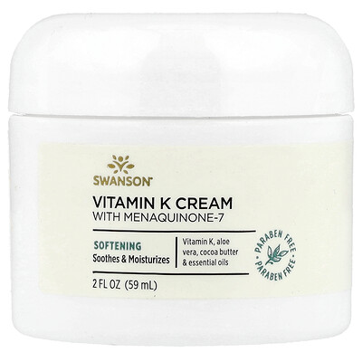 Swanson Vitamins, Crema con vitamina K y menaquinona-7, 59 ml (2 oz. líq.)