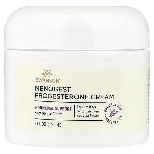 Swanson Vitamins, Menogest Progesterone Cream, 2 fl oz (59 ml)