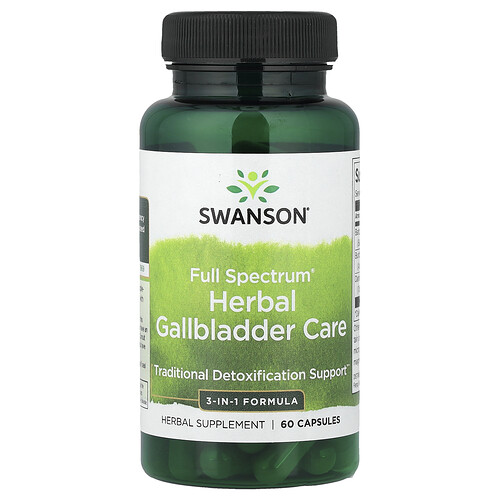 Swanson Vitamins Full Spectrum™ Herbal Gallbladder Care, 60 Capsules