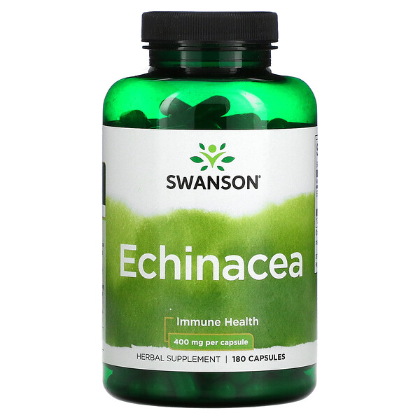 Swanson‏, Echinacea, 400 mg, 180 Capsules