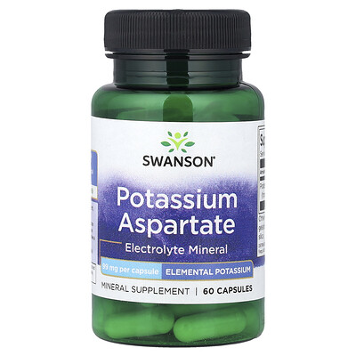 Swanson Vitamins, Aspartato de potasio, 99 mg, 60 cápsulas