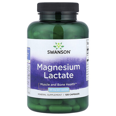 Swanson Vitamins, Lactato de magnesio, 84 mg, 120 cápsulas