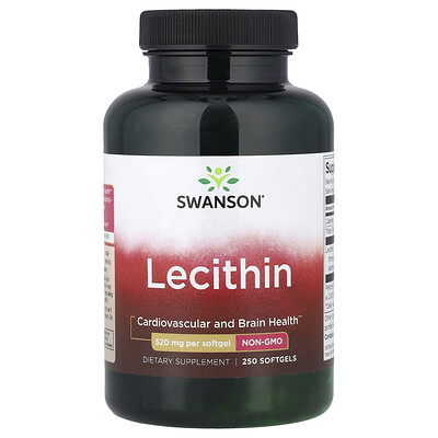 Swanson Vitamins, Lecitina, 520 mg, 250 cápsulas blandas
