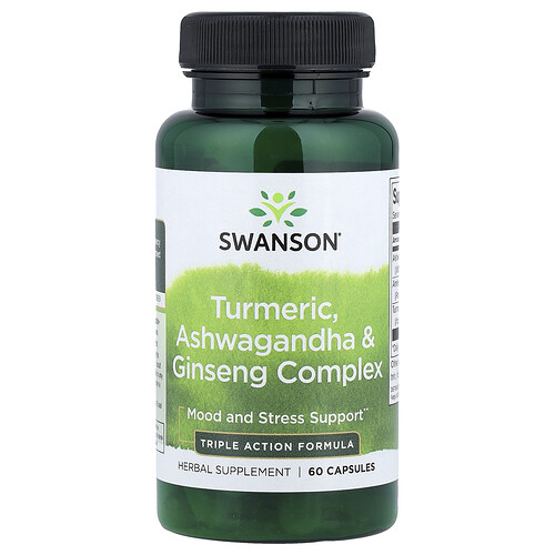Swanson Turmeric, Ashwagandha and Ginseng Complex, 60 Capsules
