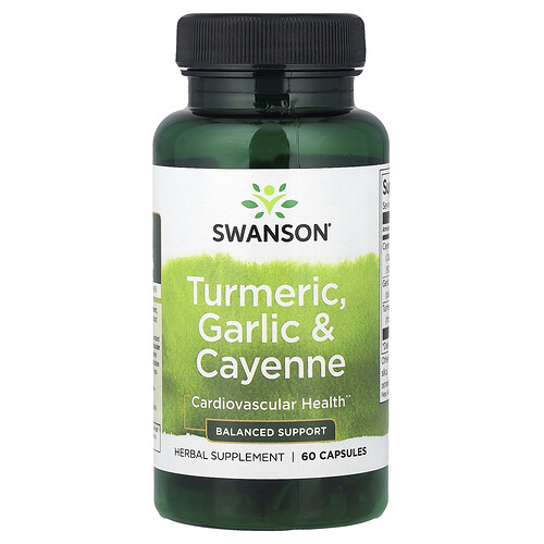 Swanson Vitamins Turmeric, Garlic & Cayenne, 60 Capsules