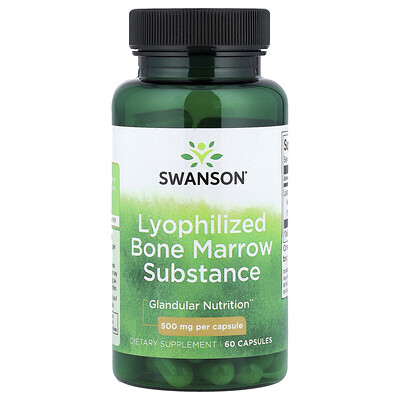 Swanson Vitamins, Sustancia liofilizada de la médula ósea, 500 mg, 60 cápsulas