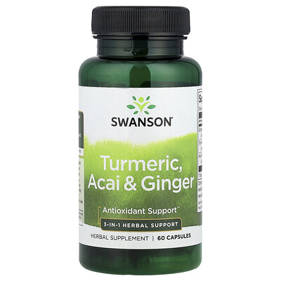 Swanson Vitamins, Cúrcuma, asaí y jengibre`` 60 cápsulas