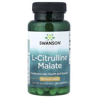 Swanson Vitamins, Malato de L-citrulina, 750 mg, 60 cápsulas