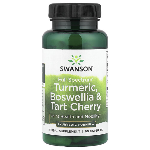 Swanson Vitamins, Vollspektrum, Kurkuma, Boswellia und Sauerkirsche, 60 Kapseln