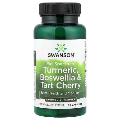 Swanson Vitamins, Espectro completo, Cúrcuma, Boswellia y cereza ácida`` 60 cápsulas