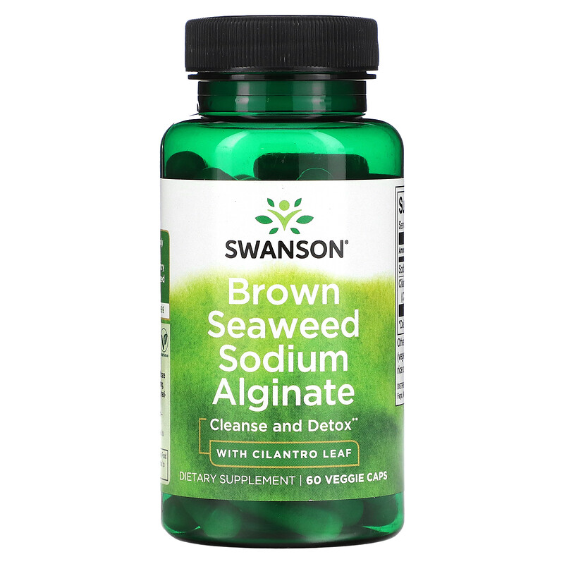 Swanson, Brown Seaweed Sodium Alginate with Cilantro Leaf, 60 Veggie Caps