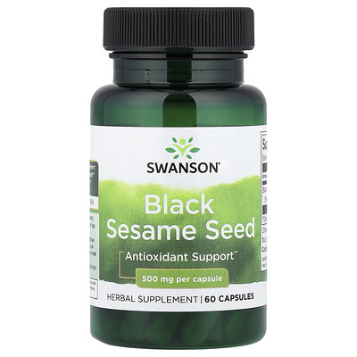 Swanson Vitamins, Semilla de sésamo negro, 500 mg, 60 cápsulas