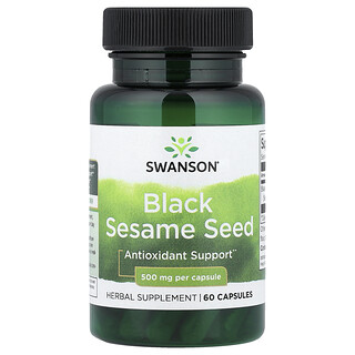 Swanson Vitamins, Čierne sezamové semienka, 500 mg, 60 kapsúl