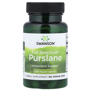 Swanson Vitamins, Full Spectrum® Purslane, 400 mg, 60 Veggie Caps