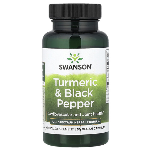 Swanson Vitamins, Kurkuma & schwarzer Pfeffer, 60 vegane Kapseln