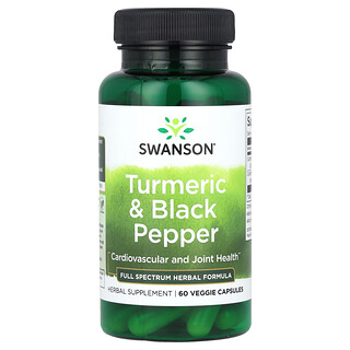 Swanson Vitamins, Cúrcuma y pimienta negra, 60 cápsulas vegetales